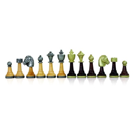 Pièces d'Echecs Métal / Corps Bois - Taille 4