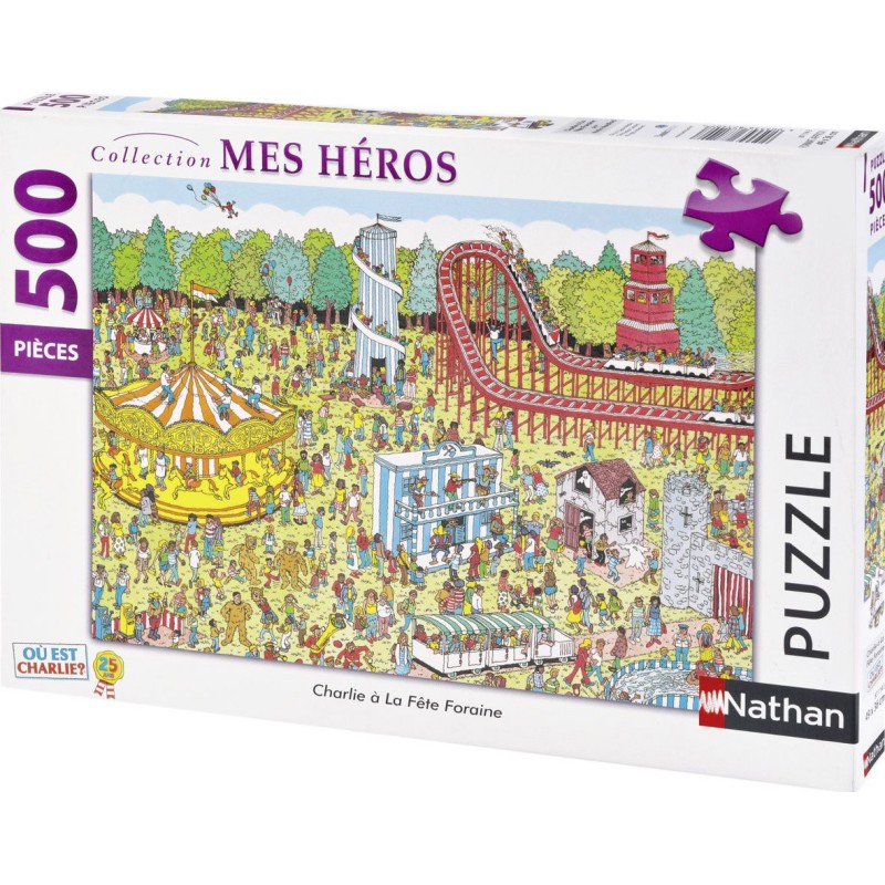 Puzzle 500 pièces - Où est Charlie? - Charlie à la fête foraine