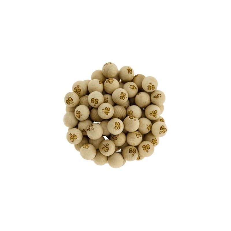 Boules de Loto et Bingo - 90 Boules 20mm en bois