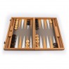 Backgammon Simili Cuir Beige-Gris