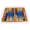 Backgammon Bois & Simili Cuir Royal Bleu 48cm
