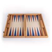 Backgammon Simili Cuir Champagne-Beige 48cm