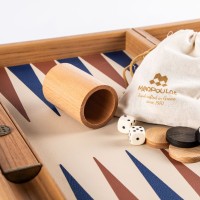 Backgammon Simili Cuir Champagne-Beige 48cm