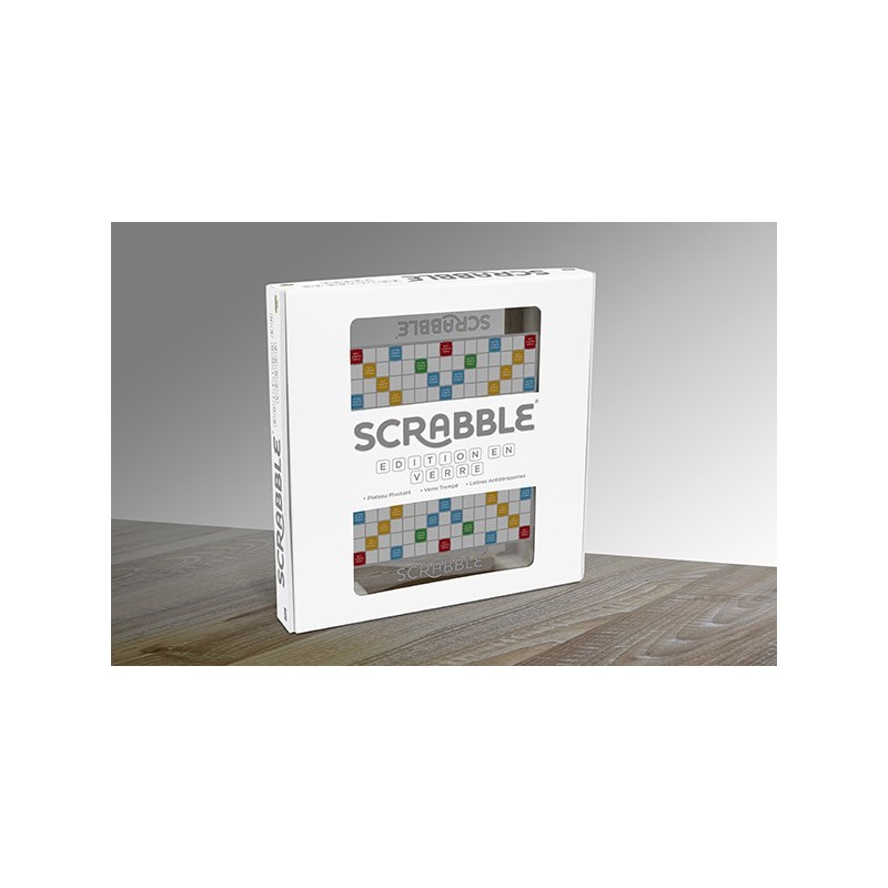 Scrabble plateau en verre