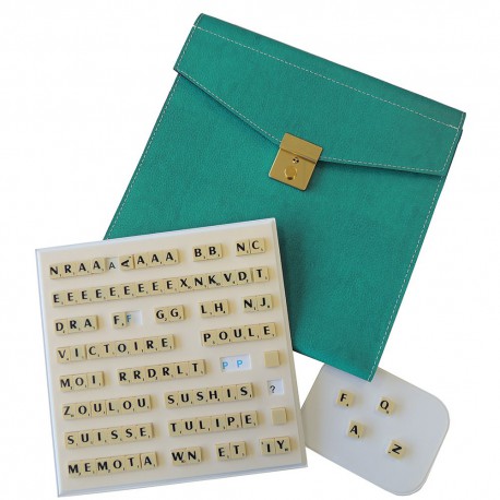 Scrabble duplicate de luxe magnétique bleu turquoise