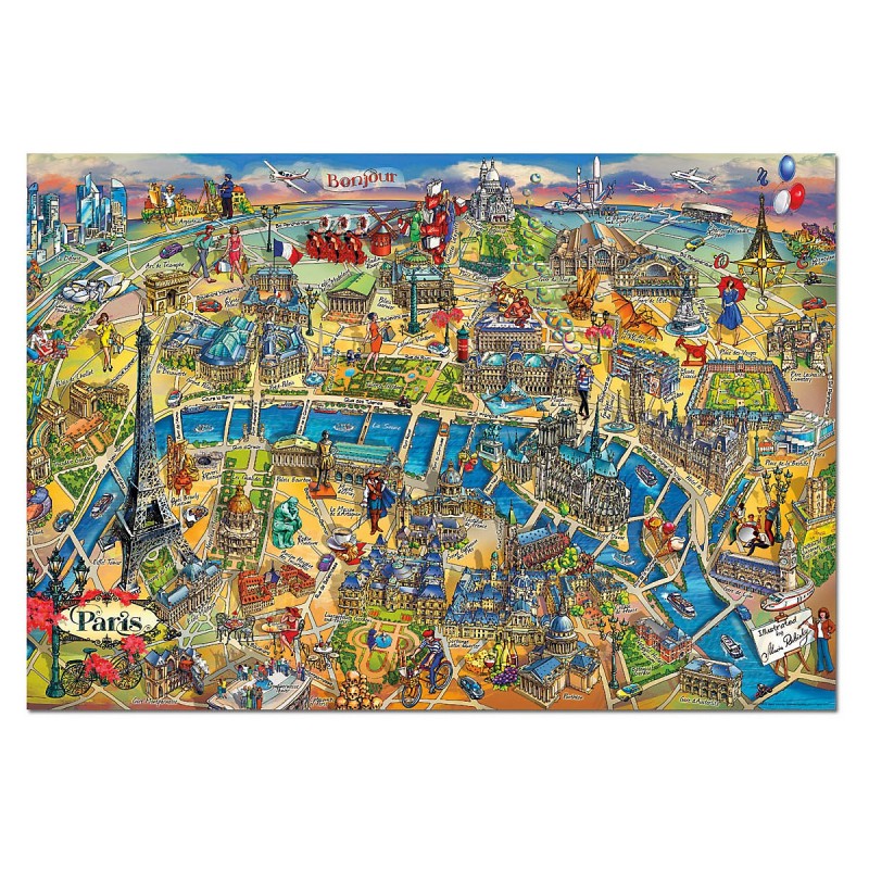 Puzzle 500 pièces - Plan de Paris