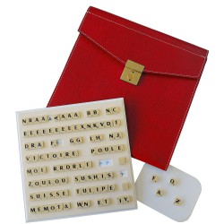 Scrabble Magnétique Duplicate Cuir Rouge