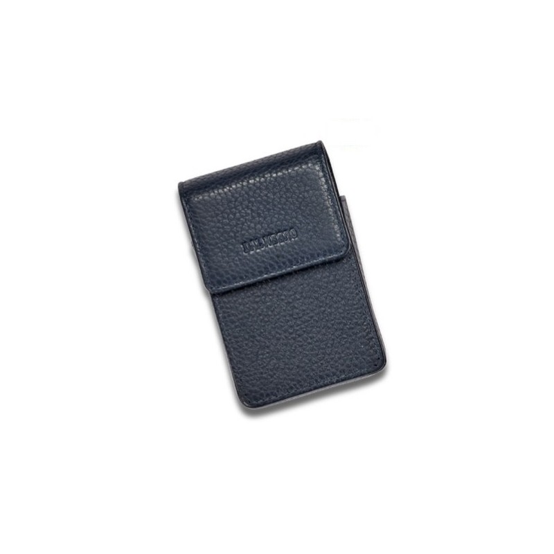 Etui en cuir véritable pour cartes à jouer - bleu marine Etui en cuir véritable pour cartes à jouer - bleu marine