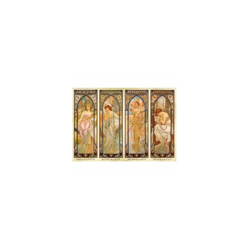 Puzzle 1000 pièces - Les Moments de la Journée de Mucha