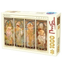 Puzzle 1000 pièces - Les Moments de la Journée de Mucha