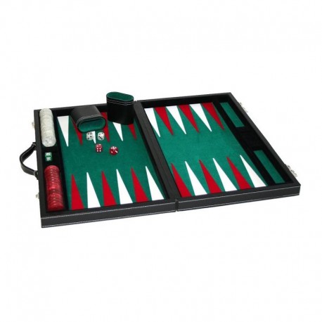 Backgammon Prestige Noir/Vert 38cm