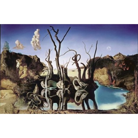 Puzzle 1000 pièces - Cygnes reflétant des éléphants de Salvador Dali