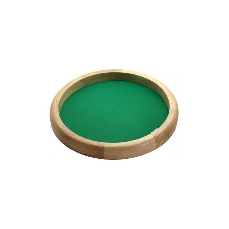 Piste de dés ronde en bois naturel - 34 cm