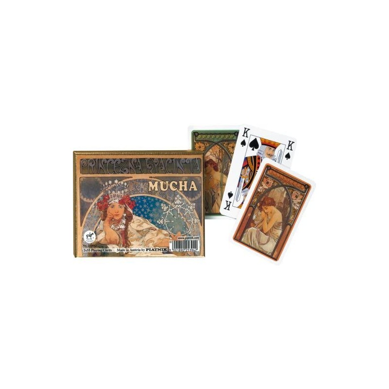 Coffret double cartes à jouer Hyacinta par Mucha Coffret double cartes à jouer Hyacinta par Mucha