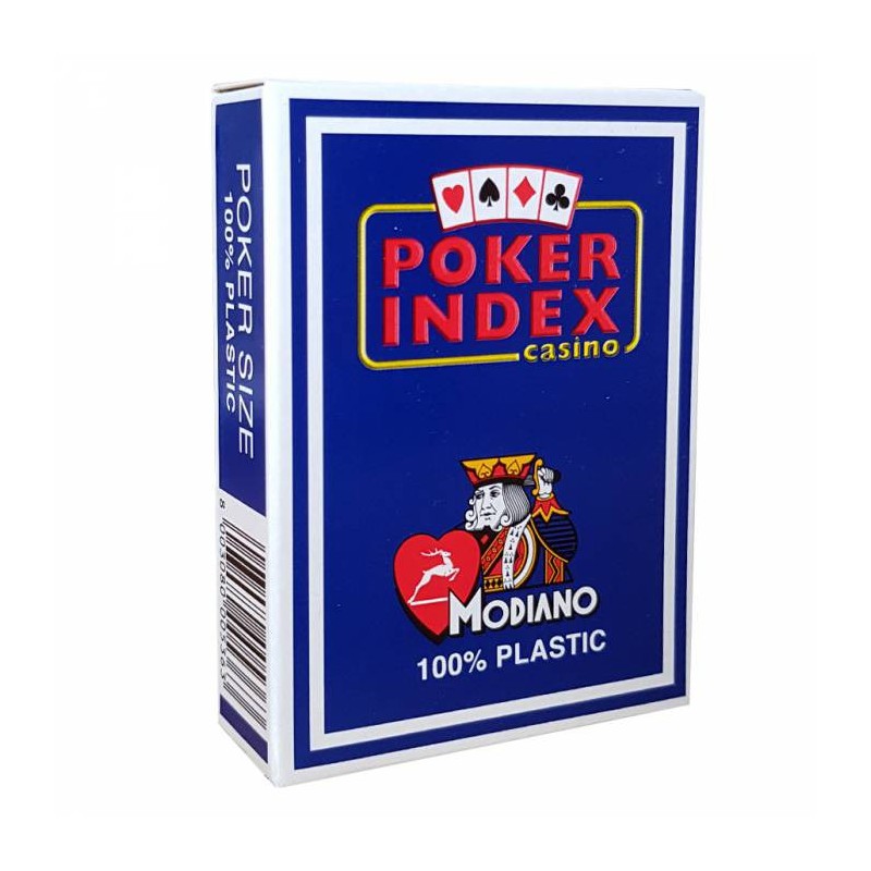 Cartes à jouer Poker Index Casino Modiano Bleu - 100 % Plastique