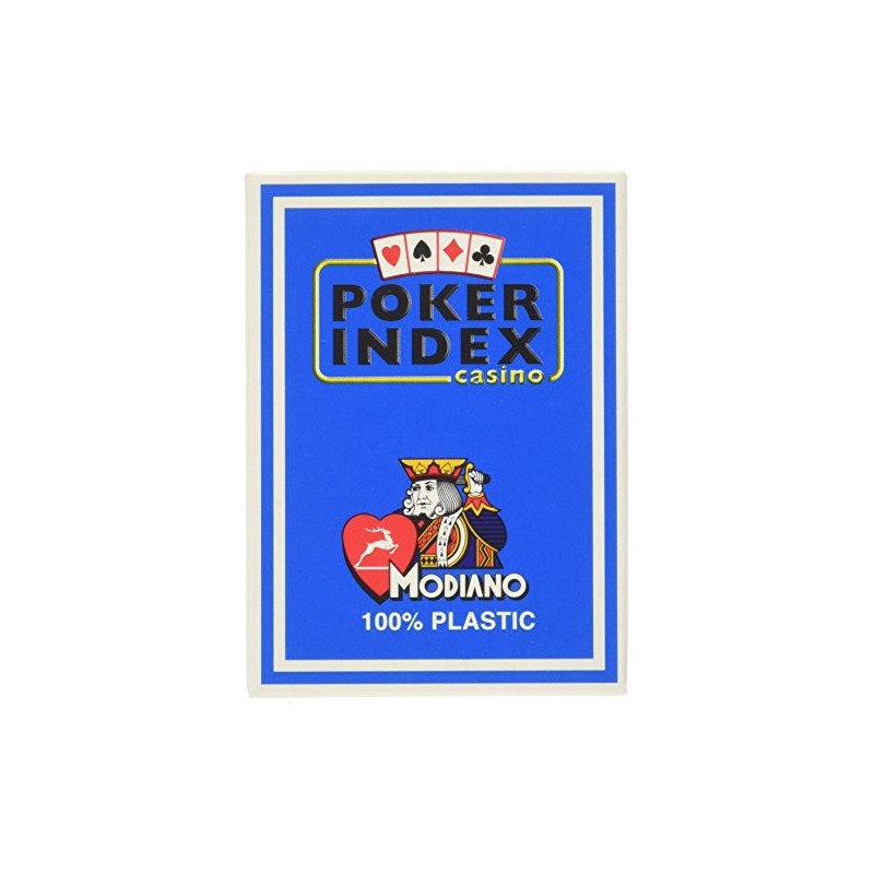 Cartes à jouer Poker Index Casino Modiano Bleu - 100 % Plastique