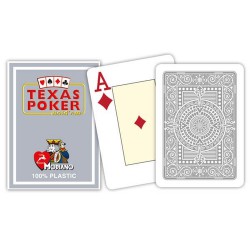 Cartes à jouer Texas Poker Modiano Grey - 100 % Plastique
