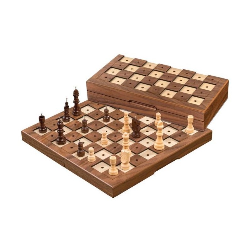 Jeu d'échecs Malvoyant Pliable Bois - 30cm