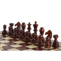 Jeu d'échecs en Bois Pliant Taille 5 - Sunburn Finish