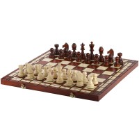 Jeu d'échecs en Bois Pliant Taille 5 - Sunburn Finish