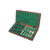 Coffret Jeu d'Echecs en Bois Brun Pliant - Taille 4