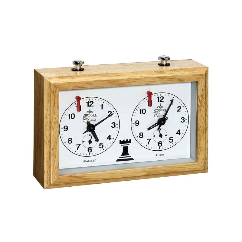 Pendule Echecs Classique en Bois