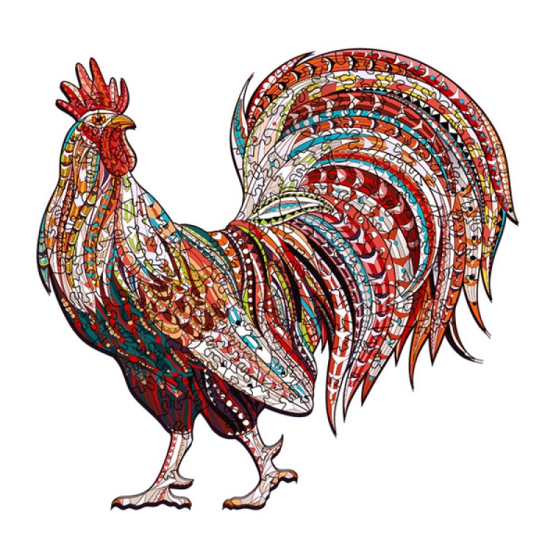 Puzzle en bois Woodbests 217 pièces - Coq Puzzle en bois Woodbests 217 pièces - Coq