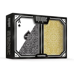 Cartes à jouer Copag Unique 100 % Plastique Poker - Black/Gold