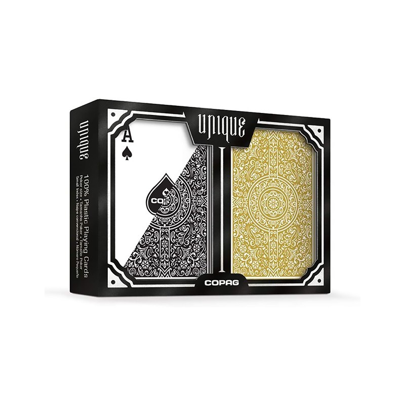Cartes à jouer Copag Unique 100 % Plastique Poker - Black/Gold Cartes à jouer Copag Unique 100 % Plastique Poker - Black/Gold