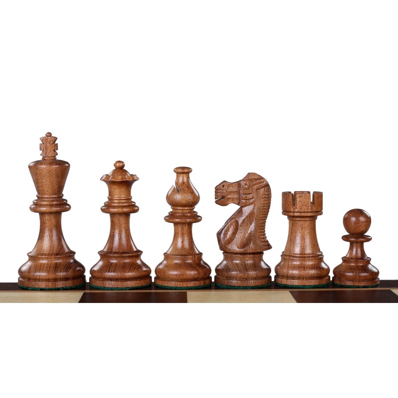32 Pièces Échecs Bois Tournoi Fait Main - Set Staunton Acajou Avec Rangement