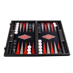 Backgammon Oak Argento Black / Red 38 cm