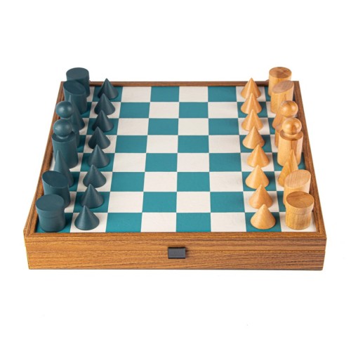 Coffret Jeu d'Echecs Bauhaus 40cm - Bleu