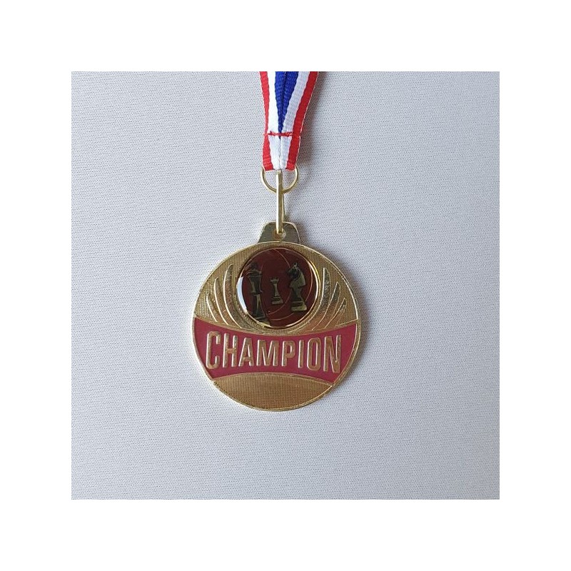 Médaille Echecs Champions 50mm - Or, Argent Bronze