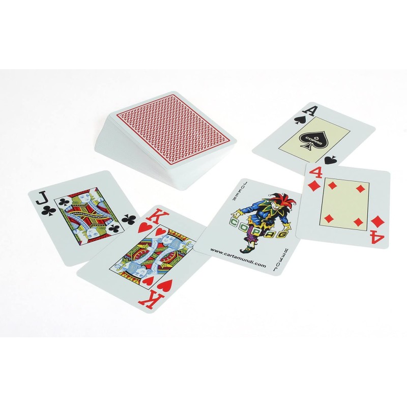 Baraja De Póker Copag 100% Plástico Con índice Jumbo Y 4 Colores | Diseño Rojo Moderno Para Jugadores Exigentes