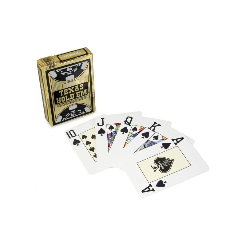 Cartes Copag 100% Plastique Noir - Poker Jumbo Index