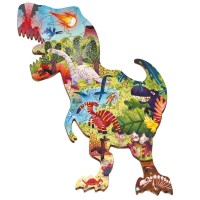 Puzzle 48 Pièces en Bois - Woody Puzzle : Dinosaures