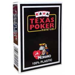 Cartes Poker Texas Modiano 100% Plastique - Black