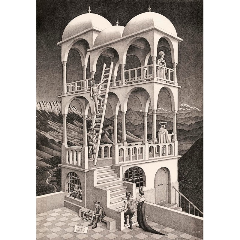 Puzzle 1000 pièces - Belvedere by Escher Puzzle 1000 pièces - Belvedere by Escher