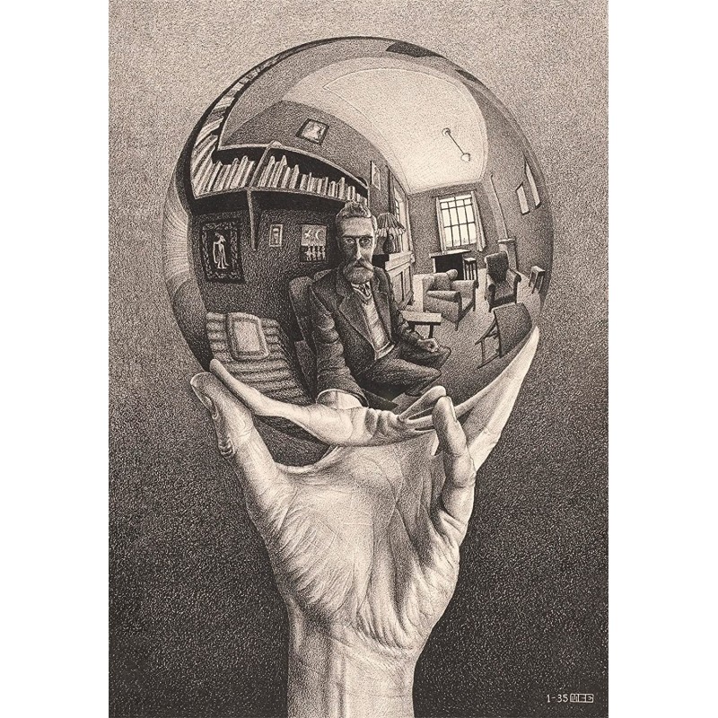 Puzzle 1000 pièces - Hand with Refecting Sphere by Escher Puzzle 1000 pièces - Hand with Refecting Sphere by Escher