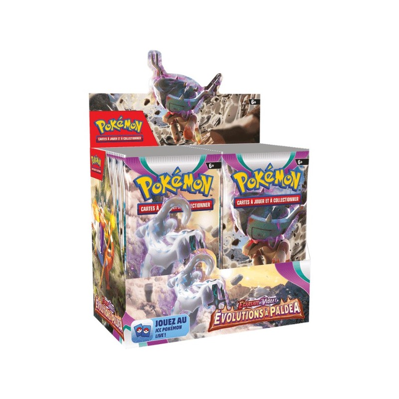 Display Boosters JCC Pokémon : Evolutions à Paldea (Ecarlate et Violet) Display Boosters JCC Pokémon : Evolutions à Paldea (Ecarlate et Violet)