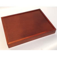 Mah-Jong luxe tuiles résine coffret acajou couvercle coulissant - marqué