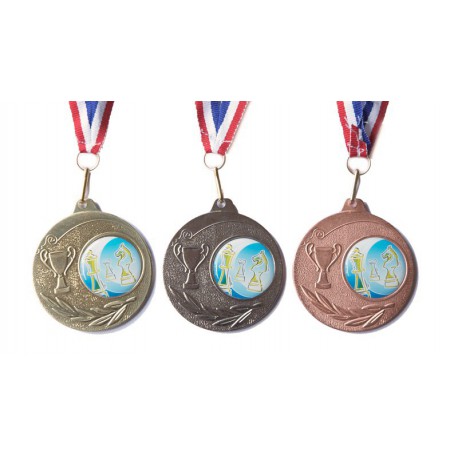 Médaille échecs 50 mm Or, Argent ou Bronze