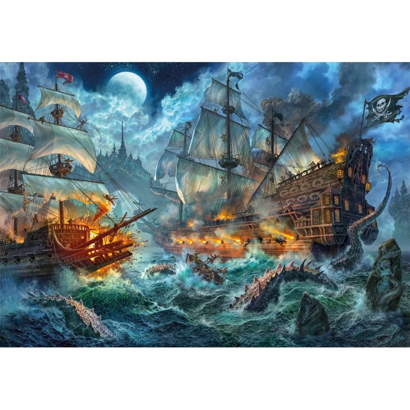 Puzzle 1000 pièces - Pirates Battle Puzzle 1000 pièces - Pirates Battle