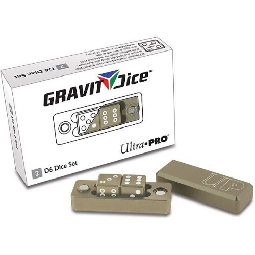 Dés Gravity Dice Pro - Metal Desert Blanc x 2