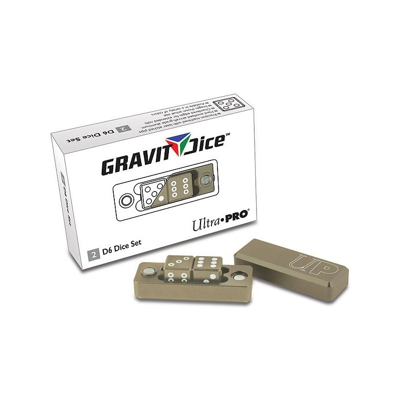 Dés Gravity Dice Pro - Metal Desert Blanc x 2