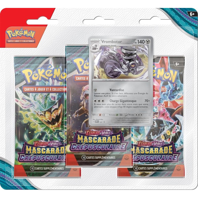 Coffret 3 Boosters Pokemon : Mascarade Crépusculaire Coffret 3 Boosters Pokemon : Mascarade Crépusculaire