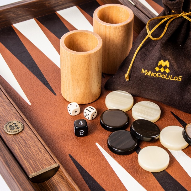 Backgammon bois et cuir végane