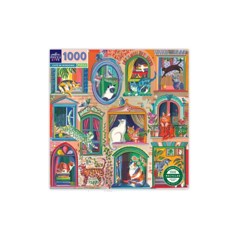Puzzle 1000 pices - Cats In Windows Puzzle 1000 pices - Cats In Windows