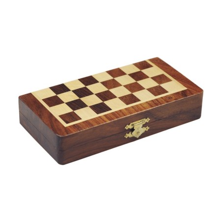 Jeu d'Echecs Acacia Magnétique Pliant 20cm