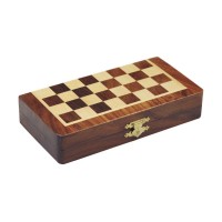 Jeu d'Echecs Acacia Magnétique Pliant 20cm